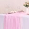10FT Blushing Pink Chiffon Table Runner 30x120 Inches Spring Boho Sheer Fabric Table Runner for Wedding Bridal Baby Shower Birthday Party Valentine's Day Decorations